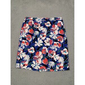 J.‎ Crew Pencil Skirt Hawaiian Floral MultiColor Cotton Zipper Size 6